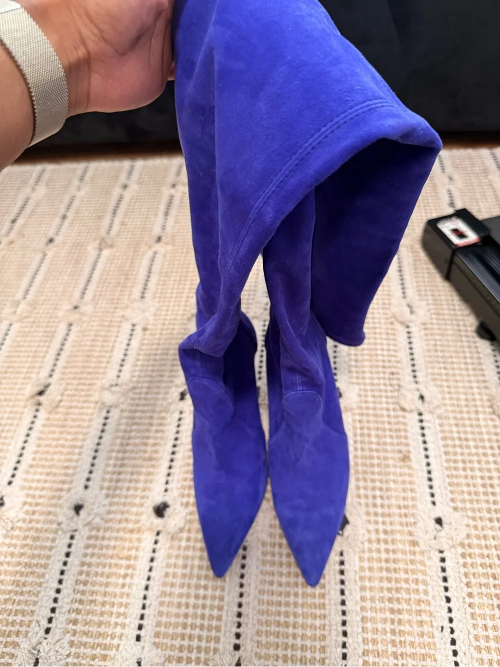Stuart Weitzman Purple Suede Over-the-Knee Stiletto Boots